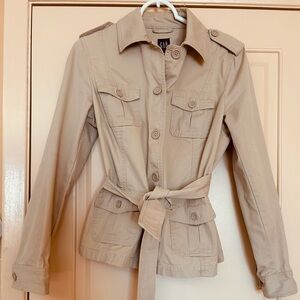 GAP tan belted jacket. Medium